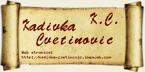 Kadivka Cvetinović vizit kartica